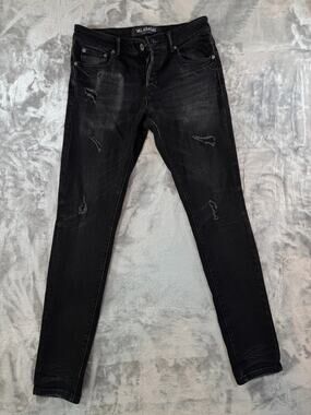 Valabasas Men's Distressed Jeans Slim Fit Size 30, Black